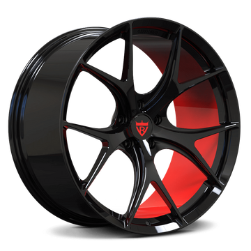 Super concave performance lightweight wheels: RV-MR05 Monoblock Series- best red and black rims for Corvette C8 Z06, C7 Z06